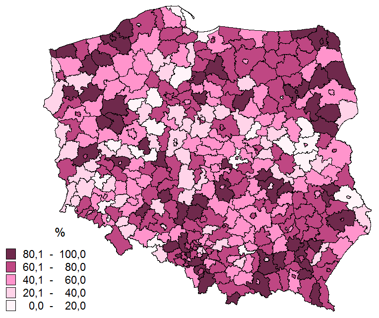Wskaźnik kobiet w ciąży objętych opieką poradni, które zgłosiły się po raz pierwszy do lekarza do 10 tygodnia ciąży [%] Zakres podmiotowy - pacjenci - kobiety w ciąży objęte opieką poradni.