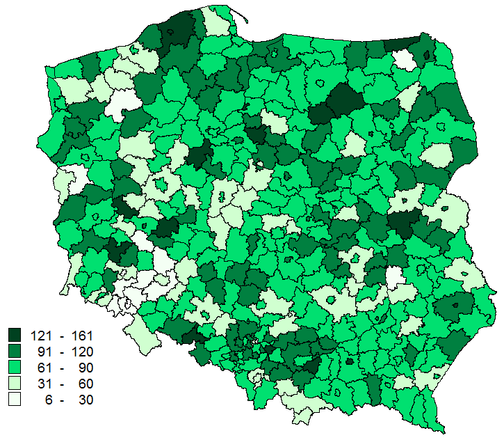 Osoby, którym udzielono świadczeń w ramach nocnej i świątecznej opieki zdrowotnej, na 1 tys.