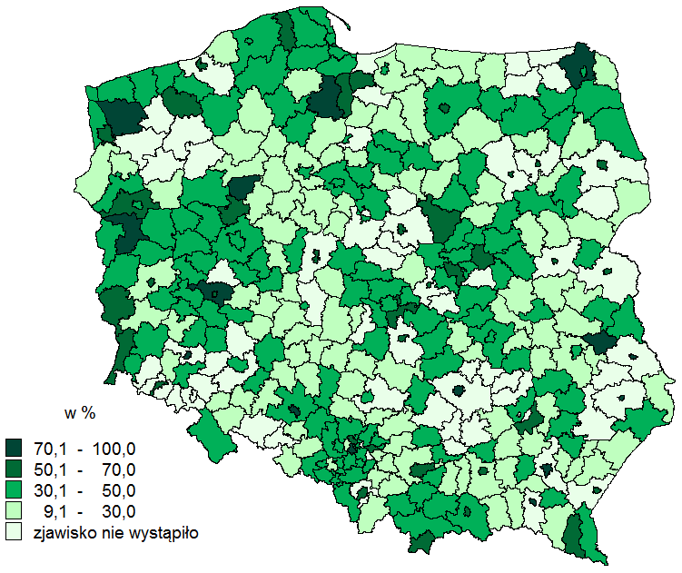 Udział pacjentów nocnej i świątecznej opieki zdrowotnej spoza terenu powiatu lokalizacji placówki [%] Wskaźnik dotyczy pacjentów spoza powiatu lokalizacji placówki, którym udzielono świadczeń w