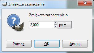 Zmodyfikuj zaznaczenie rozmywając delikatnie jego krawędzie:
