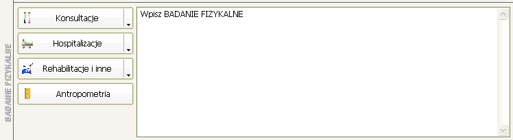Po przeprowadzeniu wywiadu medycznego wpisz informacje uzyskane od pacjenta w przeznaczone do tego pole tekstowe - Wywiad.