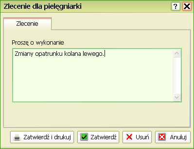 Aby usunąć wprowadzone zlecenie na zabieg (produkt jednostkowy) zaznacz je, a następnie kliknij na Kliknij na ikonę kalendarza jeżeli potrzebujesz wyznaczyć dla wybranego produktu jednostkowego