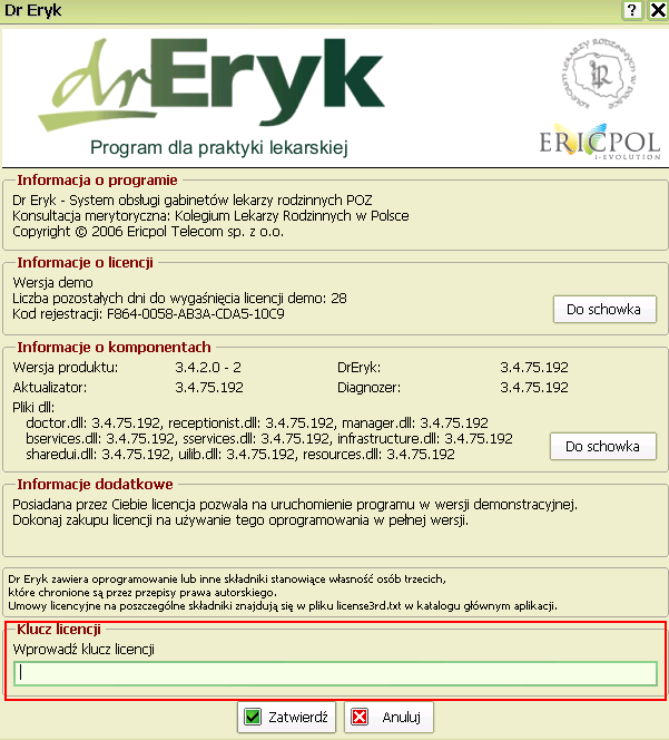 Wpisz klucz, który otrzymałeś przy zakupie programu i