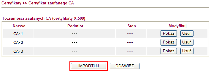 1.4. Certyfikat zaufanego CA Krok 1: Połącz się z serwerem CA (w przykładzie http://99.99.99.100/certsrv ).