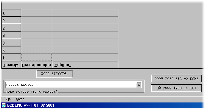 4.1. Programowanie Nagłówka Nagłówek programujemy wybierając opcję Header Preset, po czym ukazuje się okno (rys. 4.3.), w którym kolejne pola oznaczają (tab. 4.1.): rys. 4.3. Wygląd okna przy programowaniu nagłówka Tab.