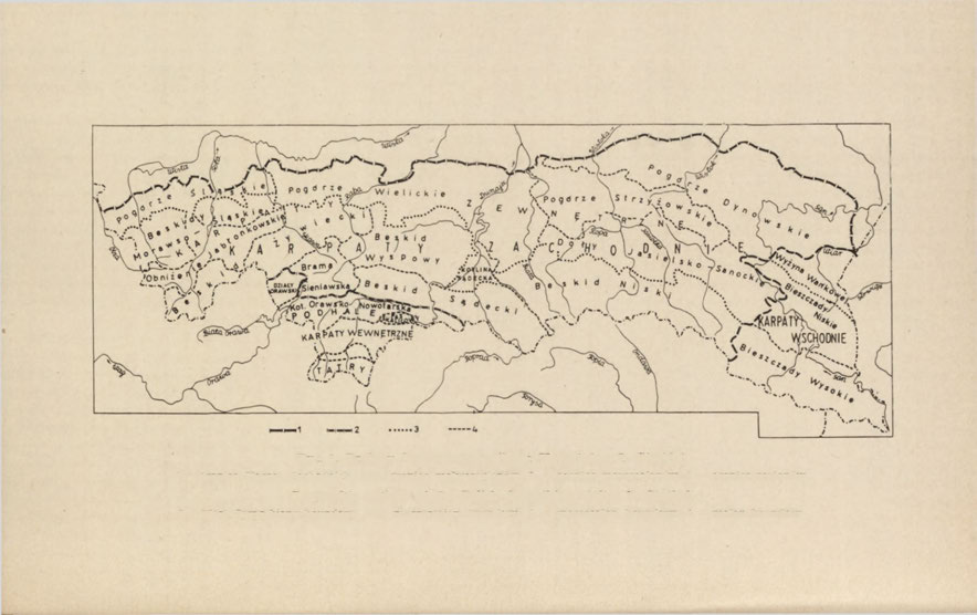 Rye. 1. Regiony fizyczno-geograficzne Karpat (wg L.