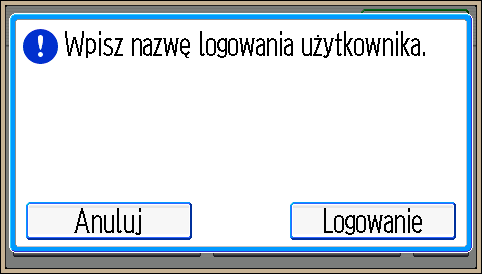 1. Wprowadzenie Logowanie przy użyciu panela operacyjnego W tym rozdziale objaśniono, jak zalogować się do urządzenia, gdy włączona jest opcja Autoryzacja Podstawowa, Autoryzacja Windows, Autoryzacja