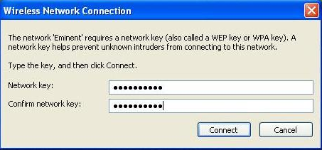 6 POLSKI Zdjęcie 5 - Połączenie 3. Wybierz swoją sieć i kliknij "Połącz" ( Connect ). Jeśli połączenie jest poprawne, Windows poprosi o wypełnienie klucza zabezpieczeń sieci bezprzewodowej. 4.