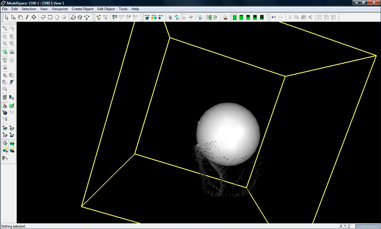 Modelowanie obiektów przemysłowych... Rysunek 8. Wpasowanie sfery w chmurę punktów Figure 8.