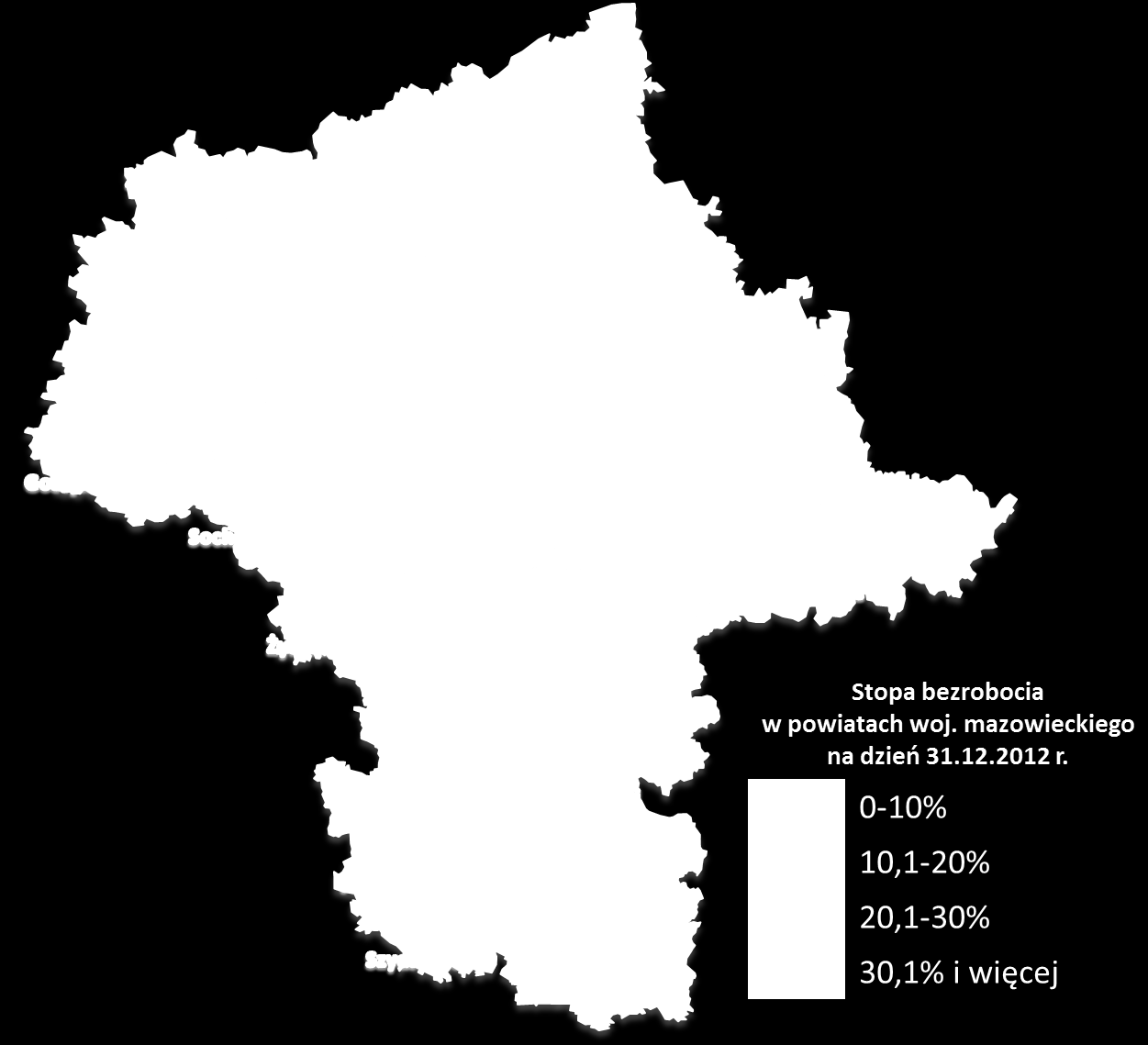 punktu procentowego oraz legionowskim o 2,1 punktu procentowego. W powiecie warszawskim zachodnim spadek bezrobocia wyniósł 0,1 punktu procentowego 4. Ryc. 1.
