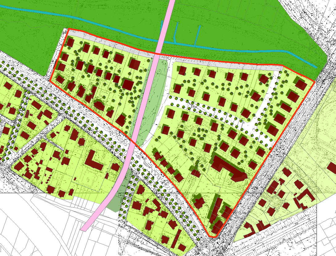 Możliwe zagospodarowanie Sołacza wg projektu Studium Tereny pod zabudowę = 8,43 ha 30 % zabudowy