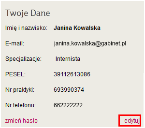 Cennik usług 1. Ustawianie cennika w Strefie Lekarza Proszę zalogować się do Strefy Lekarza dostępnej pod adresem http://elekarze.pl/strefa-lekarza.html podając swój login i hasło.