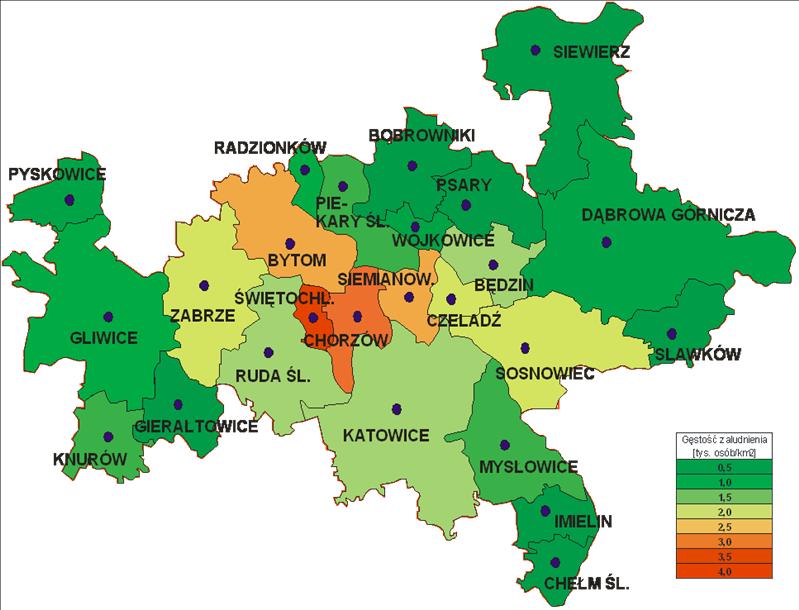 Dziennik Urzędowy Województwa Śląskiego 9 Poz. 3751 Na obszarze Związku mieszka 1 949 535 osób (stan na 31.12.2011r.) Rys. 4. Ludność w gminach według stanu w dniu 31.12.2011 r.