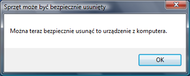 Odłączanie od komputera Nigdy nie odłączaj nagrywarki od komputera w trakcie pracy, gdy płyta się kręci. 1. Kliknij na ikonę Bezpiecznego usuwania sprzętu z obszaru powiadomień systemu Windows. 2.