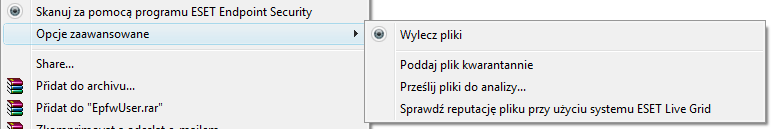 Informacj e zapewnia dostęp do informacji o systemie, szczegółowych informacji o zainstalowanej wersji programu ESET Endpoint Security i zainstalowanych modułach programu.