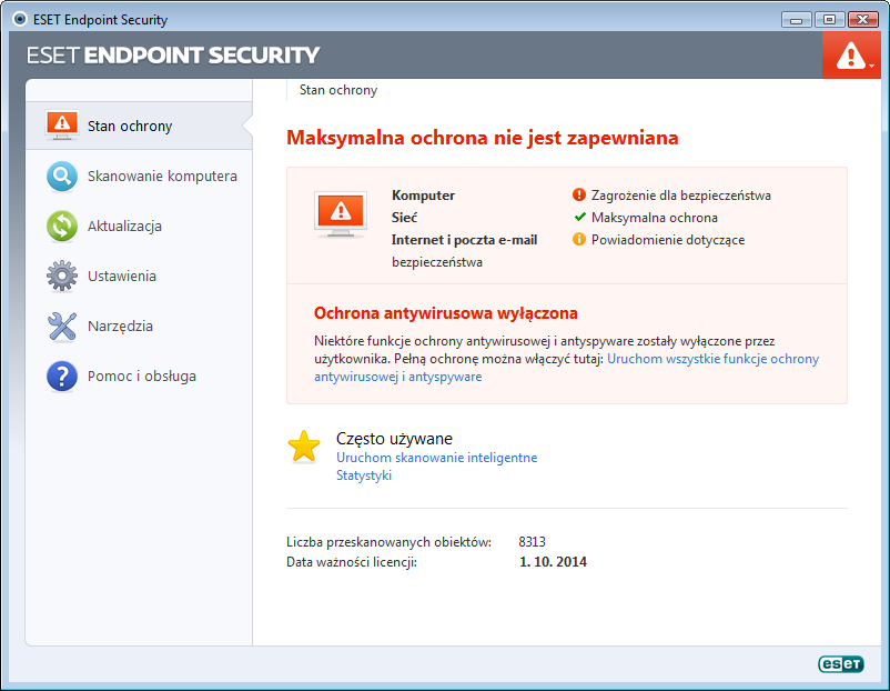 3.2 Postępowanie w przypadku, gdy program nie działa poprawnie Jeśli włączone moduły działają prawidłowo, są oznaczone zielonym znacznikiem wyboru.