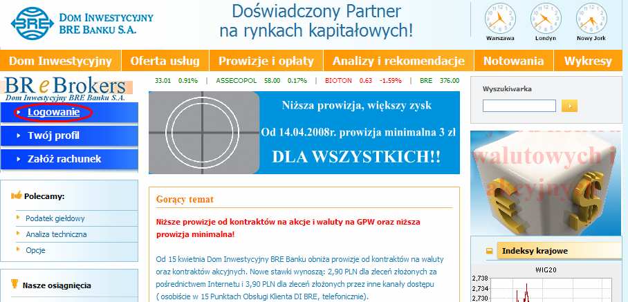 Po czterokrotnym błędnym logowaniu następuje automatyczna blokada konta. Aby odblokować dostęp do rachunku zadzwoń pod numer tel. 022 697 49 49.