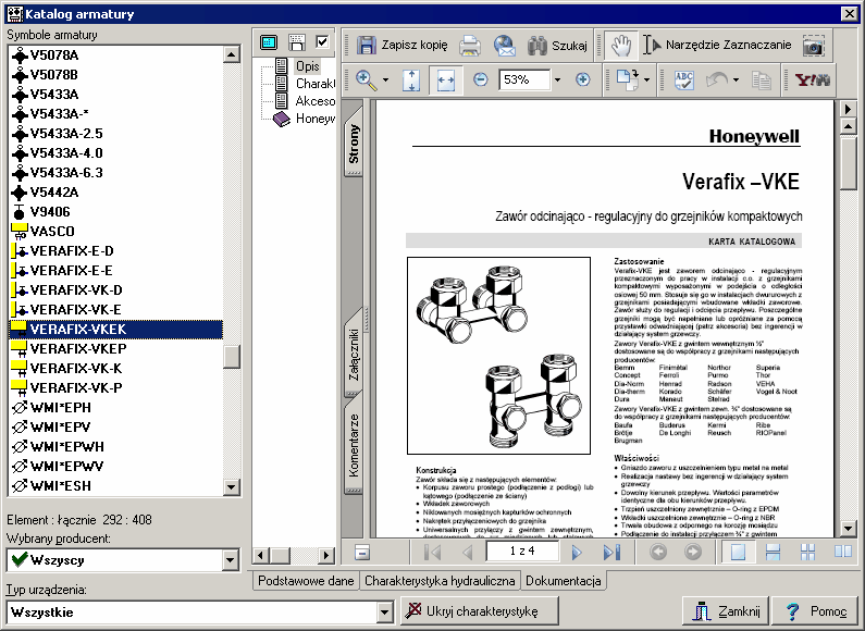 4 Wprowadzanie danych Dokumentacja techniczna Wprowadzanie danych instalacji 48 27, menu Dane 184, Rysowanie rozwinięcia i wprowadzanie danych o elementach 4623 Wprowadzanie danych w tabelach Program