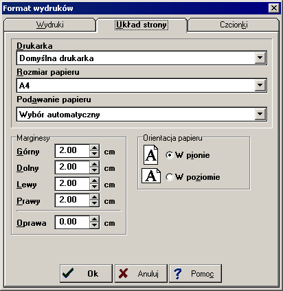 Audytor CO 38 przycisku odpowiadającemu wybranej tabeli wyświetlony zostaje dialog Sortuj służący do sortowania tabeli 169 według wybranego klucza Polecenie Drukuj 175, polecenie Podgląd wydruku 175,