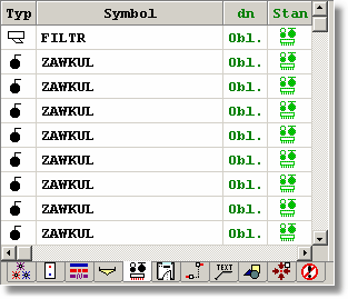5 Wprowadzanie danych Dialog Zastąp W wyniku wykonanych operacji program zamieni w całej tabeli w kolumnie Symbol zawór odcinający o symbolu ZAWODC na zawór kulowy ZAWKUL.