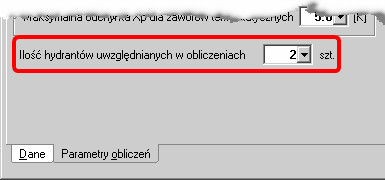 PURMO H2O 1.0 Fragment dialogu Dane ogólne. Zakładka Parametry obliczeń Kolejnym krokiem jest narysowanie powtarzalnego fragmentu pionu przeciwpożarowego.