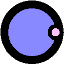 Rysunek 4.26. Symbol sensora (inut neuron). Kolor czerwony oznacza stan dodatniego obudzenia sensora. Rysunek 4.27. Symbol wewnętrznego neuronu sieci (hidden neuron) z zaznaczonym rogiem.