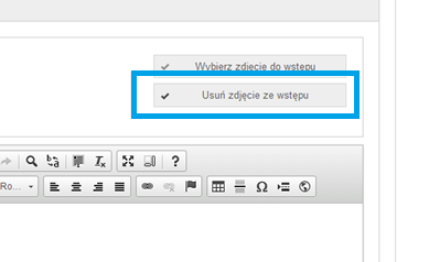 W celu dodania treści wstępu do strony wpisz
