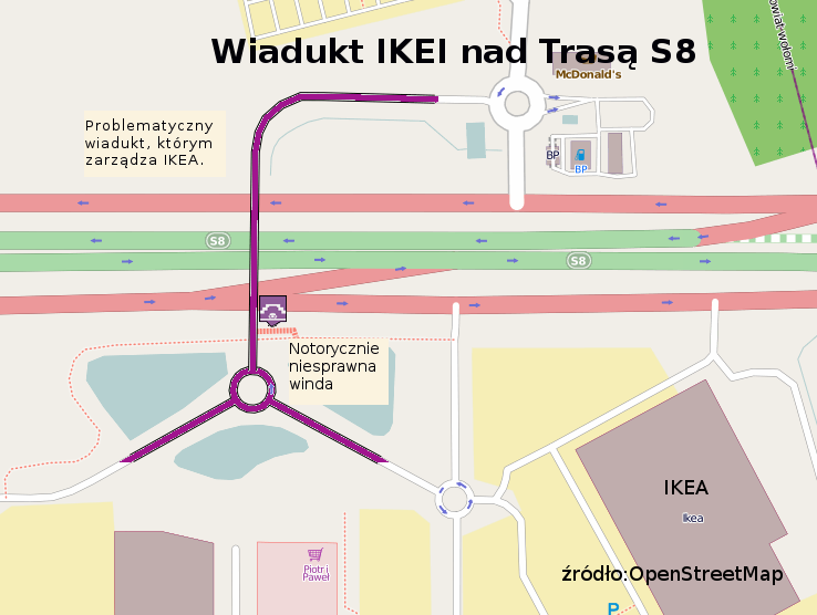 IKEA i wiadukt nad S8 Zaangażowane strony: mieszkańcy osiedla Lewandów Leśny, SISKOM, GDDKiA, Urząd Miasta, Urząd Dzielnicy