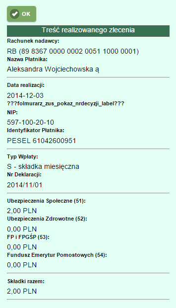 Rok Rys 319 Przelew ZUS Rys 320 Przelew ZUS cd Rys 321 Przelew ZUS cd Rys 322 Potwierdzenie zlecenia do ZUS 33 Przeksięgowanie środków na kontach lokacyjnych Wybierając z menu głównego programu