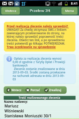 Rys 36 Ekran podsumowania zlecenia Po otwarciu wiadomości i kliknięciu linku znajdującego się treści wiadomości wyświetlona zostanie nowa strona z