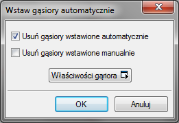 Dachy Biblioteka globalna Usuń zaznaczone elementy Pisaki Powierzchnie Biblioteka typów dostarczana wraz z programem i rozszerzana poprzez Bibliotekę użytkownika, w której można zapisywać własne typy