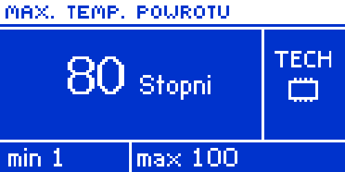 Po załączeniu tej funkcji użytkownik ustawia minimalną i maksy-malną dopuszczalną temperaturę powrotu. 9.