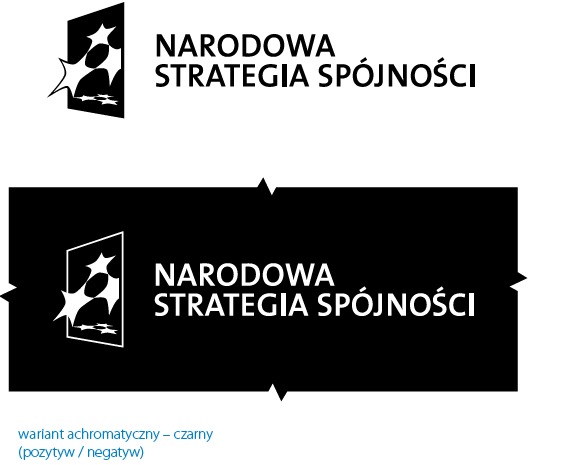 Warianty achromatyczne Warianty kolorystyczne znaku mają zastosowanie w tych obszarach komunikacji instytucji, gdzie wykorzystanie wersji pełnokolorowej jest