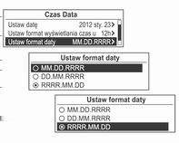 114 Wprowadzenie Korzystanie z menu Ustawienia w celu personalizacji Menu i funkcje ustawień mogą się zmieniać zależnie od modelu pojazdu.