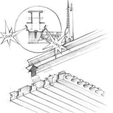 Na końcach wieszaków kotwowych przymocować profile metalowe OMEGA.