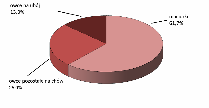 51 Wykres 4. Struktura pogłowia owiec według grup produkcyjno-użytkowych w grudniu 2012 r. W przekroju terytorialnym wzrost pogłowia owiec w grudniu 2012 r.