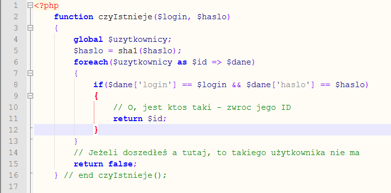 Proste logowanie z bazą MySQL Kod inspirowany