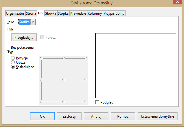 Format strony OpenOffice Writer <2> Ustawienie