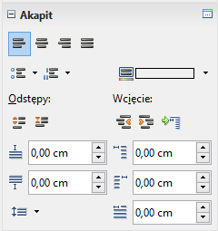 Akapit OpenOffice Writer <1> Dostęp z menu FORMAT lub z menu podręcznego (prawy przycisk myszki)