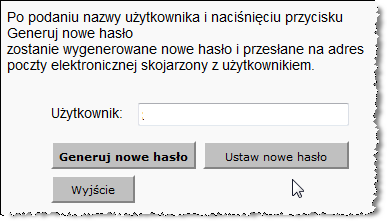 Zmiana hasła użytkownika Użytkownik może zmienić swoje hasło dostępu do systemu e-zgłoszeń wybierając z menu opcję TWOJE DANE, po czym na karcie danych użytkownika - kliknąć w link Zmień swoje hasło.