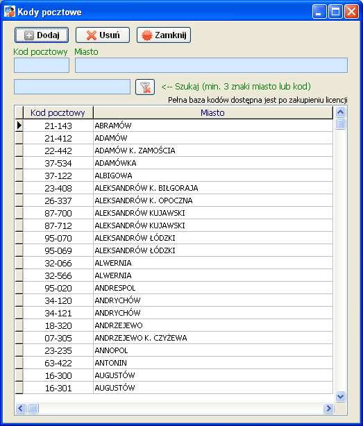 Modele do kartoteki uzyskujemy dostęp klikając w górnym pasku menu >> Kartoteki >> Modele. Gromadzone są tutaj wszystkie niefiskalne modele urządzeń.