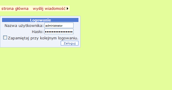 w przypadku tych dwóch stron dostęp jest możliwy natomiast jeżeli wybierzemy którąś z