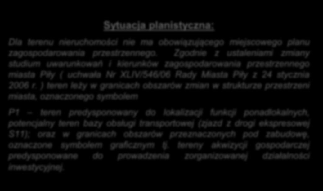 W północnej oraz południowo-wschodniej części przez nieruchomość przechodzi linia energetyczna średniego napięcia.