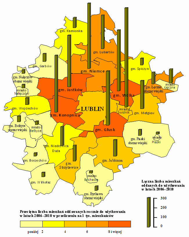 S u b u r b a n i zacja w obsza r ze o d d z i a ł y w a n i a L u b l i n a Związek rozwoju budownictwa w gminach podmiejskich z rozwojem przedsiębiorczości można rozpatrywad w dwóch wymiarach: