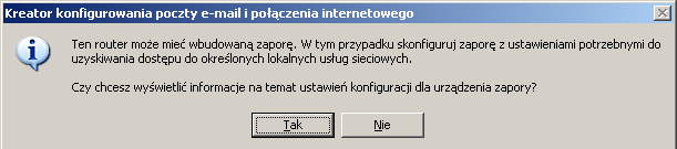 Na kolejnym ekranie wpisujemy adres IP urządzenia dostępowego (routera) i adresy IP serwerów DNS. Zdefiniowanie adresów IP serwerów DNS jest niezbędne.