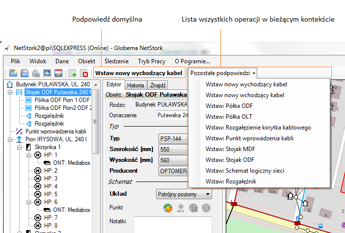 1 System automatycznych podpowiedzi kontekstowych W celu uproszczenia i podniesienia efektywności pracy paszportyzanta lub pracownika terenowego, aplikacja została wyposażona w inteligentny system