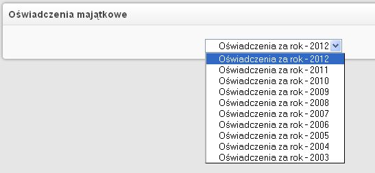 2.9. Oświadczenia majątkowe zawiera informacje dotyczące oświadczeń majątkowych osób zobowiązanych do ich złożenia, tj.