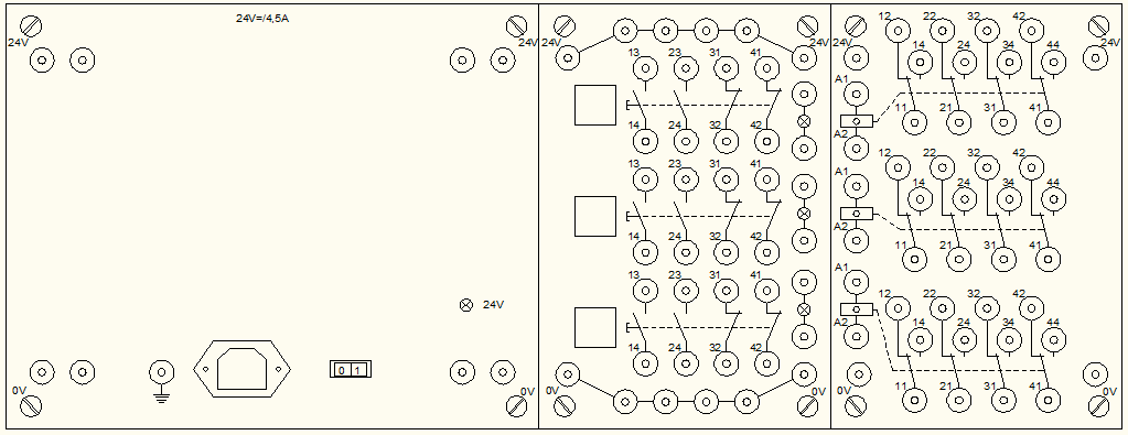 Rys.9. Schemat stanowiska do modelowania układów przekaźnikowych. 3. Elementy logiczne Układy cyfrowe są realizowane w technice dwustanowej.