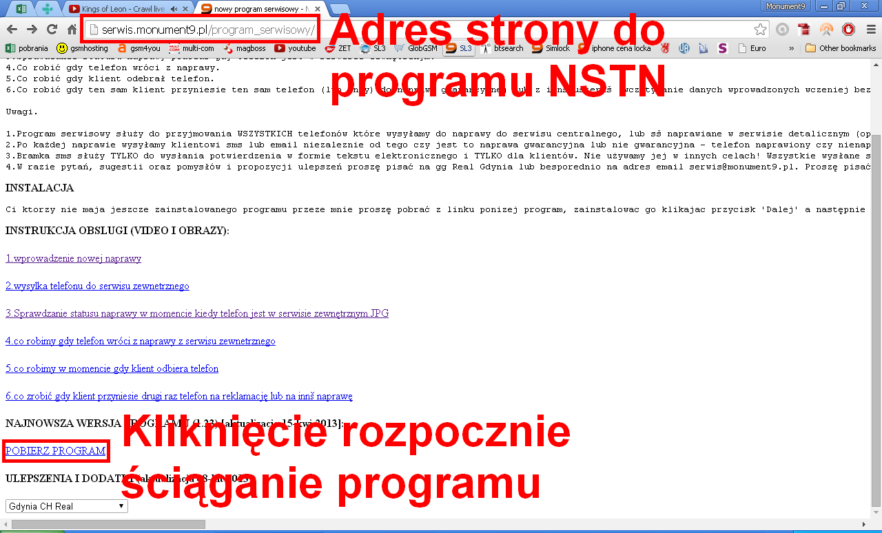 Instrukcja instalacji programu serwisowego NTSN krok po kroku 1. Pobieramy program serwisowy ze strony http://serwis.
