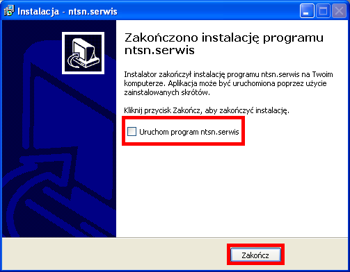 8. W kolejnym etapie instalator podsumuje wybrane przez nas ustawienia. Aby zacząć instalację klikamy przycisk INSTALUJ : 9. Program zainstalował potrzebne pliki w komputerze.